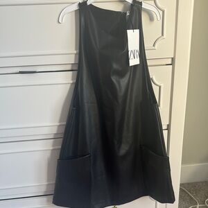 Zara Black Faux Leather Dress